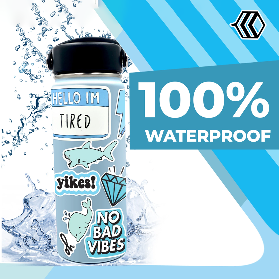 custom waterproof stickers for water bottles