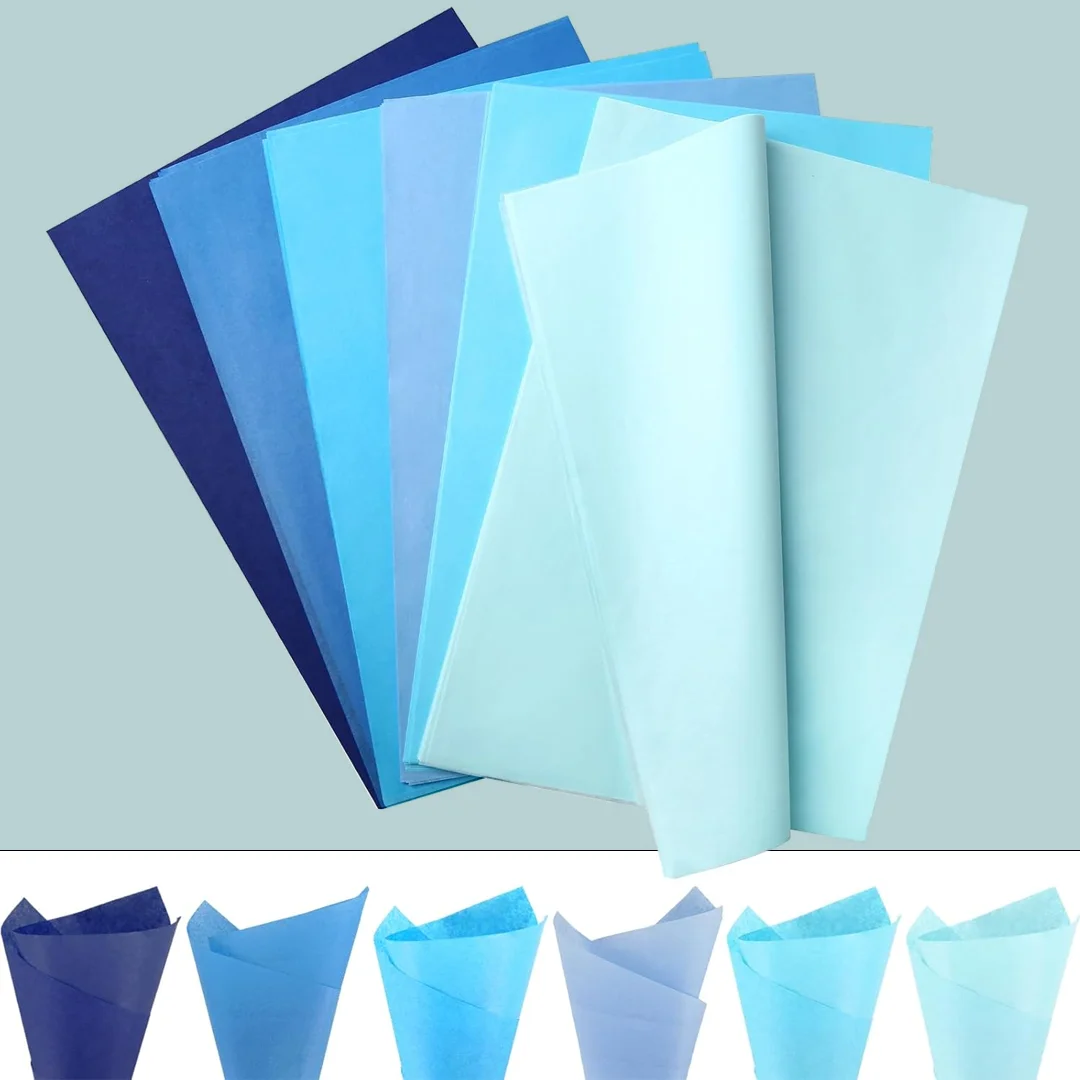 blue gift tissue paper