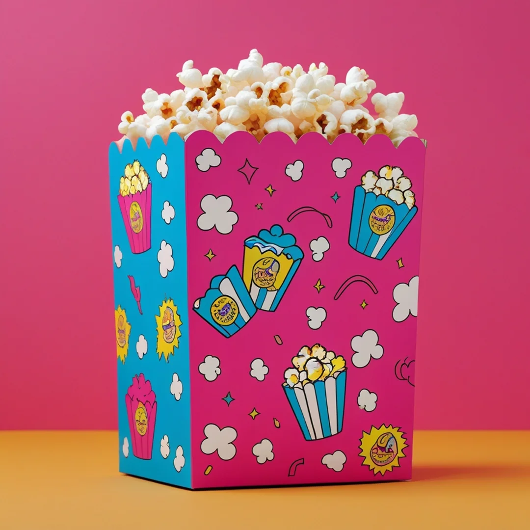pink popcorn box