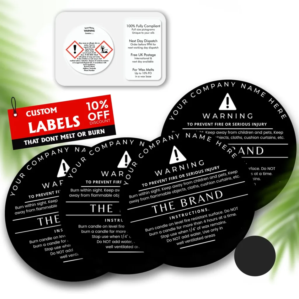 black labels that dont melt or burn