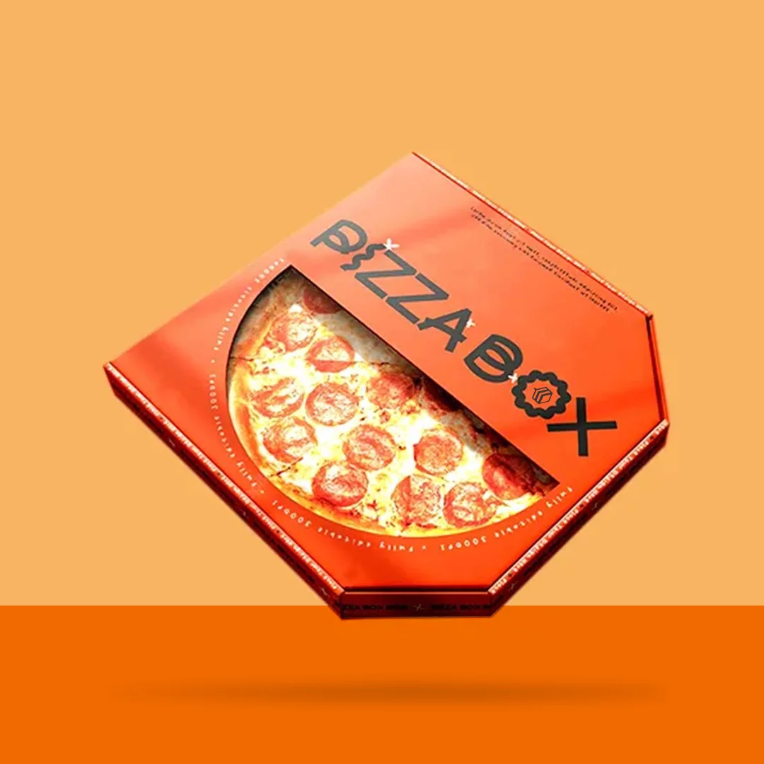 Orange Pizza Box