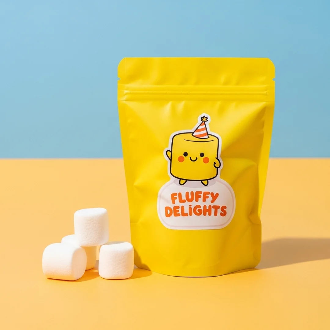 yellow marshmallow mylar bags