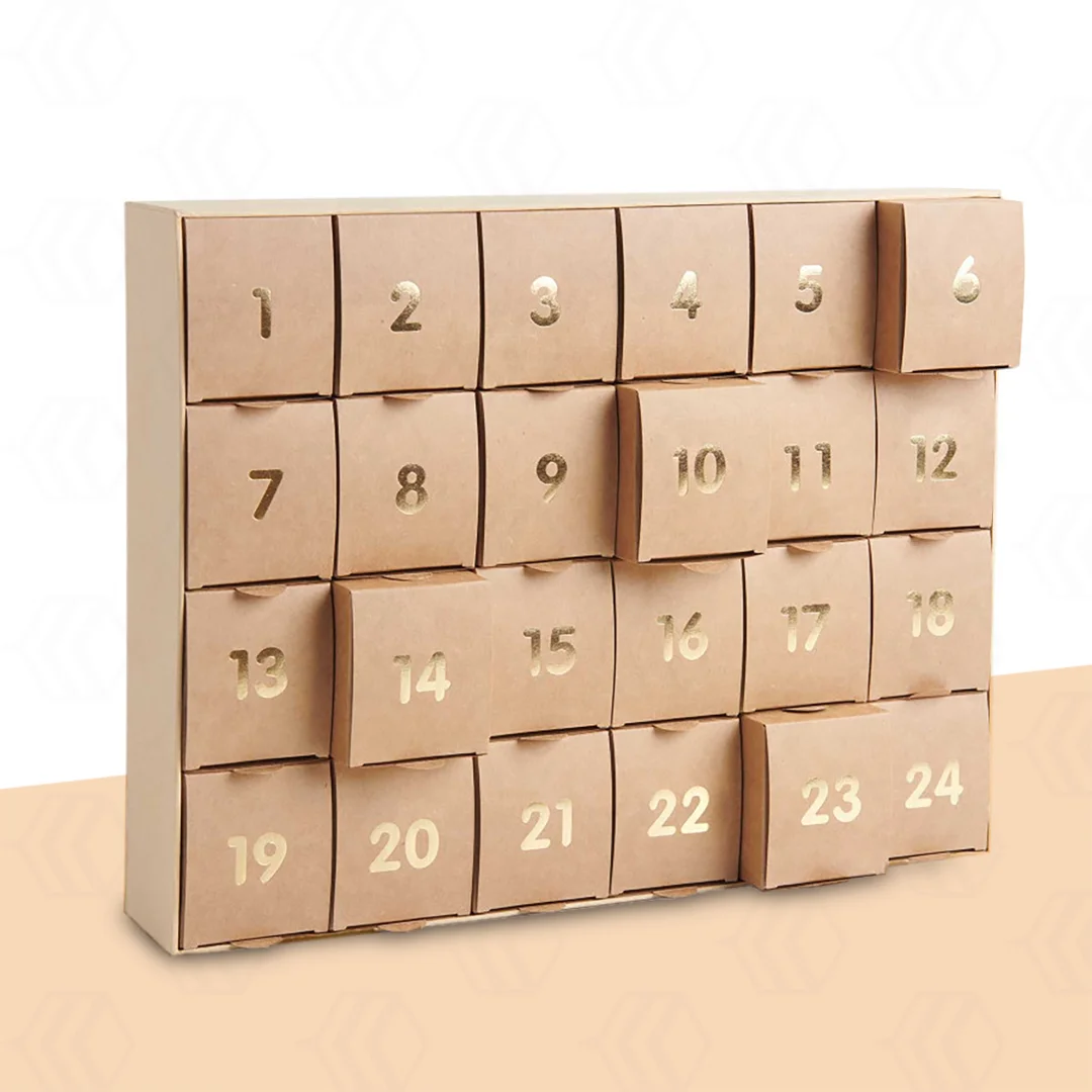 empty cardboard advent calendar boxes