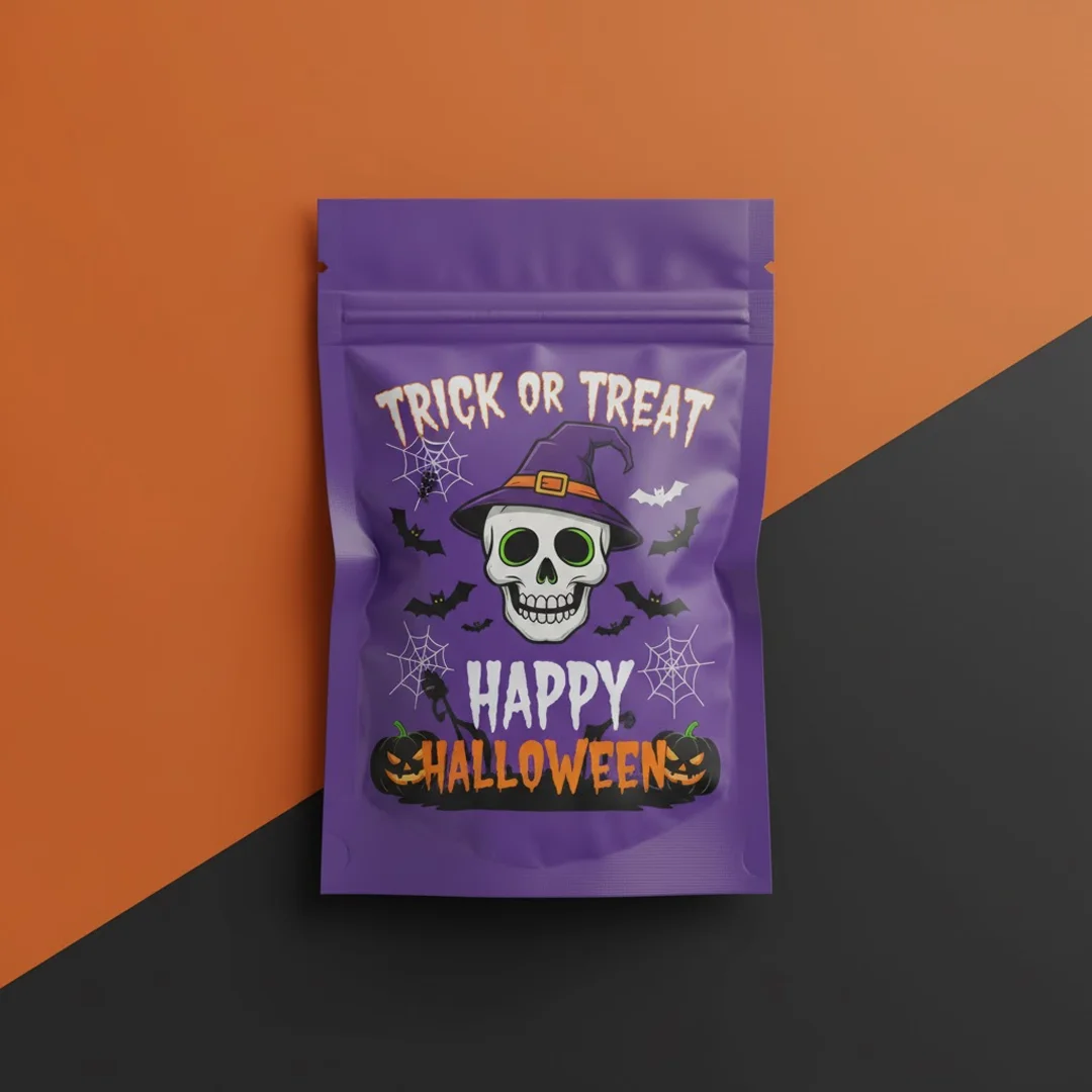 printed halloween mylar bags