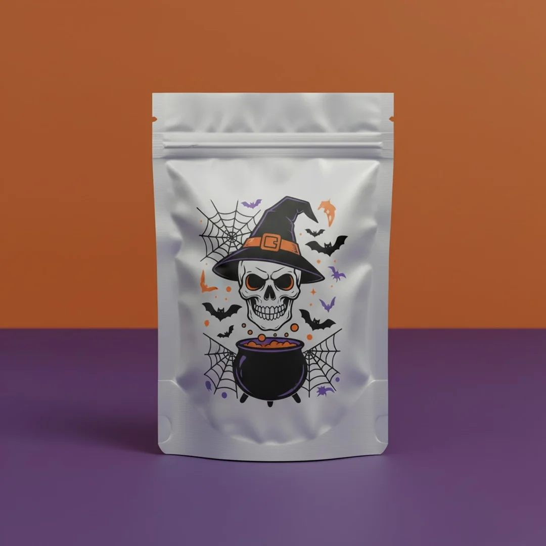 white halloween mylar bags