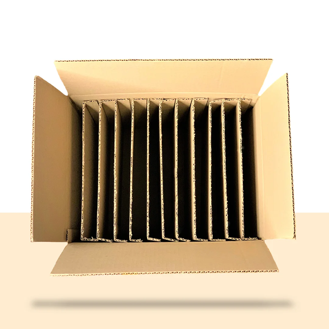 Heavy-duty corrugated boxes with dividers