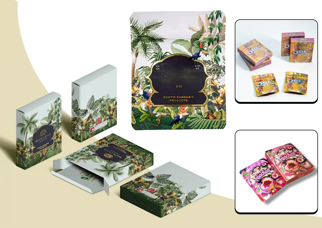 mylar bags with boxes 3.5g box packaging
