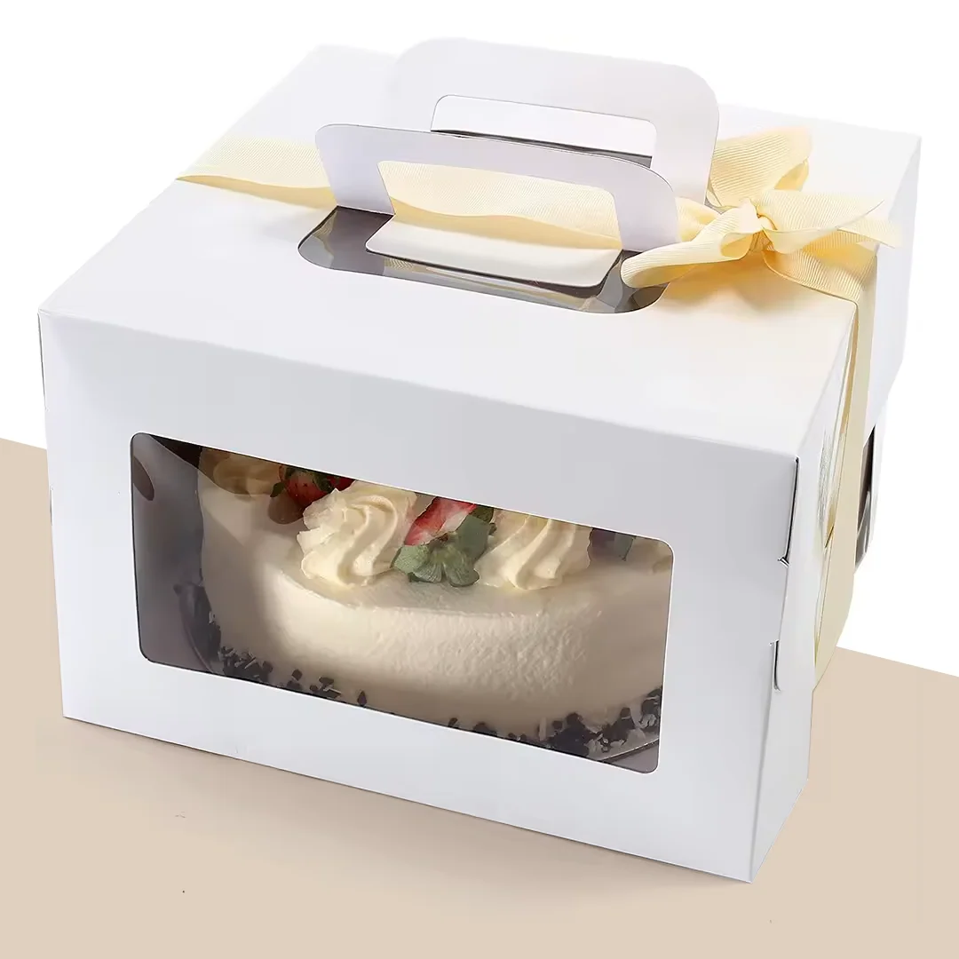 Corrugated cardboard cake boxes with windows