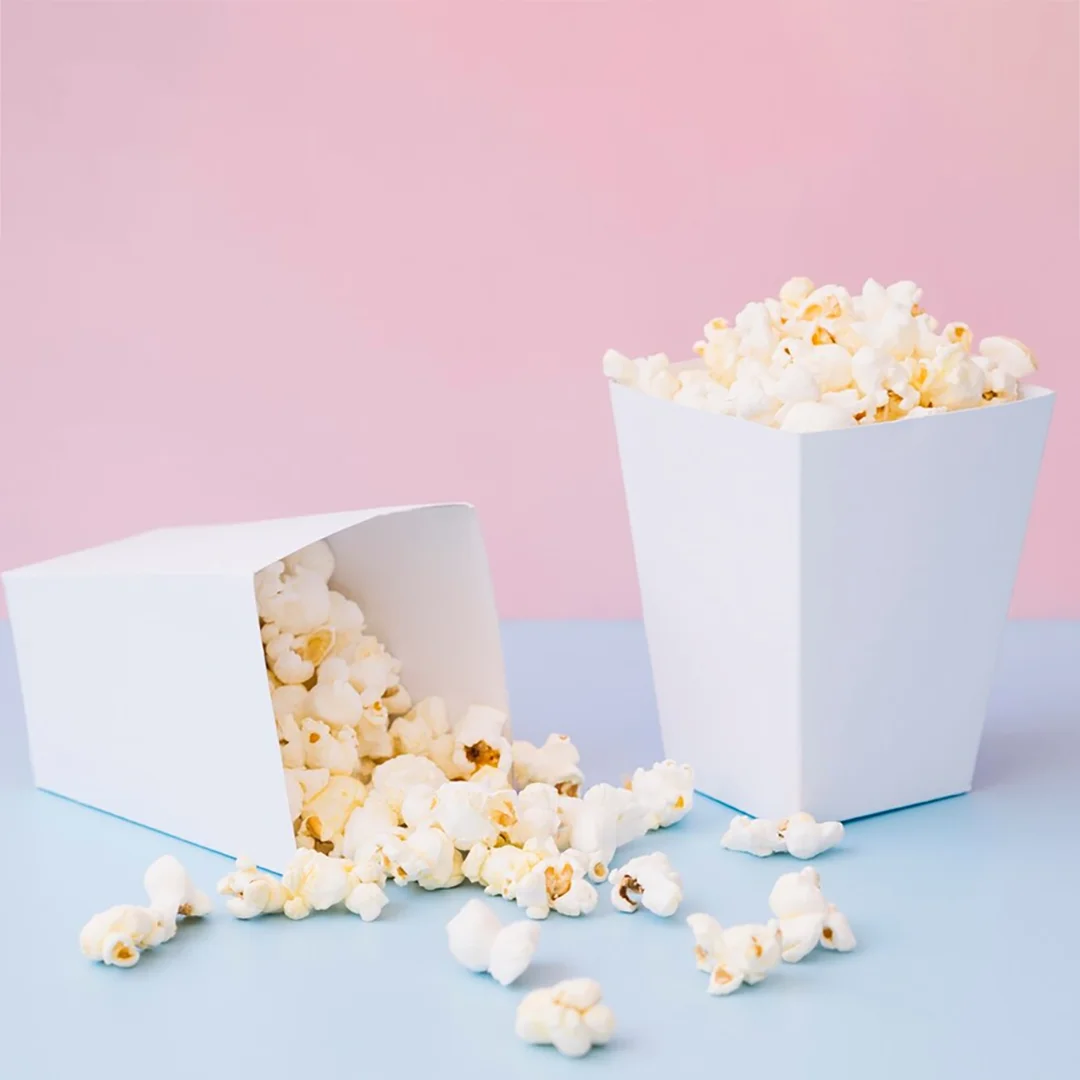 plain white popcorn boxes