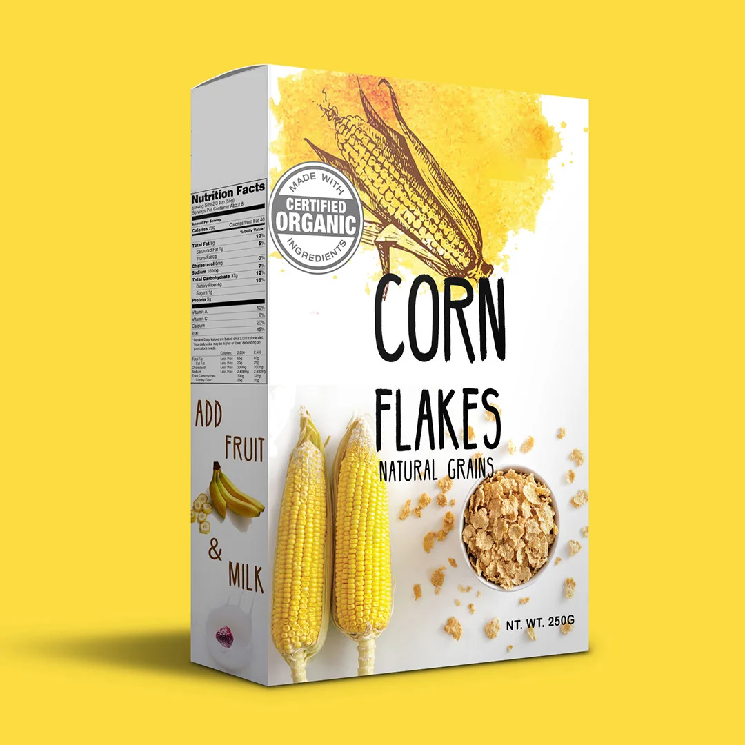 yellow box of cereal