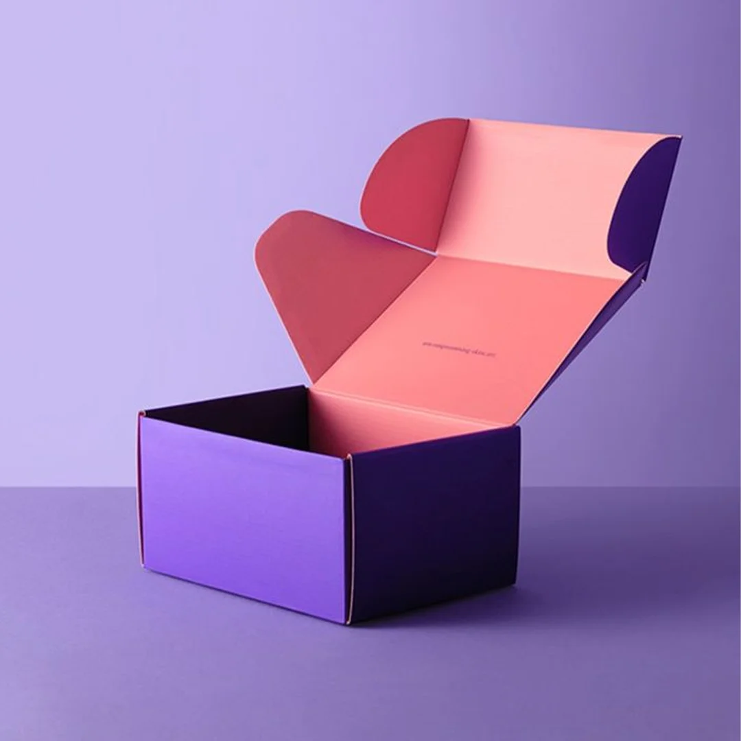 purple mailer packaging boxes