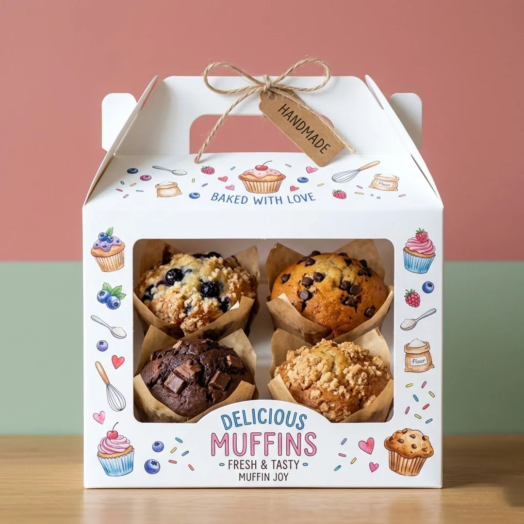 white muffin box with window