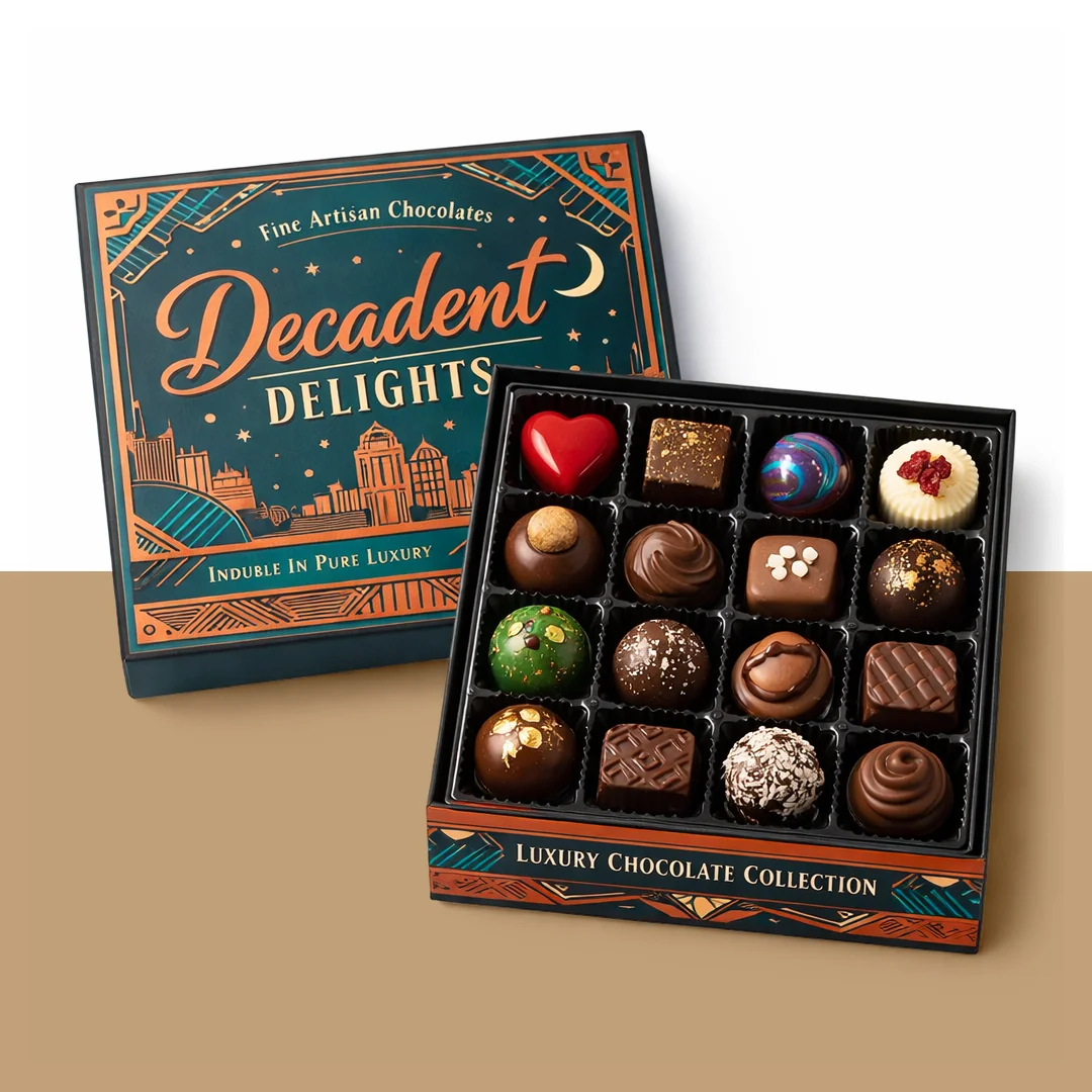 2 piece chocolate truffle box