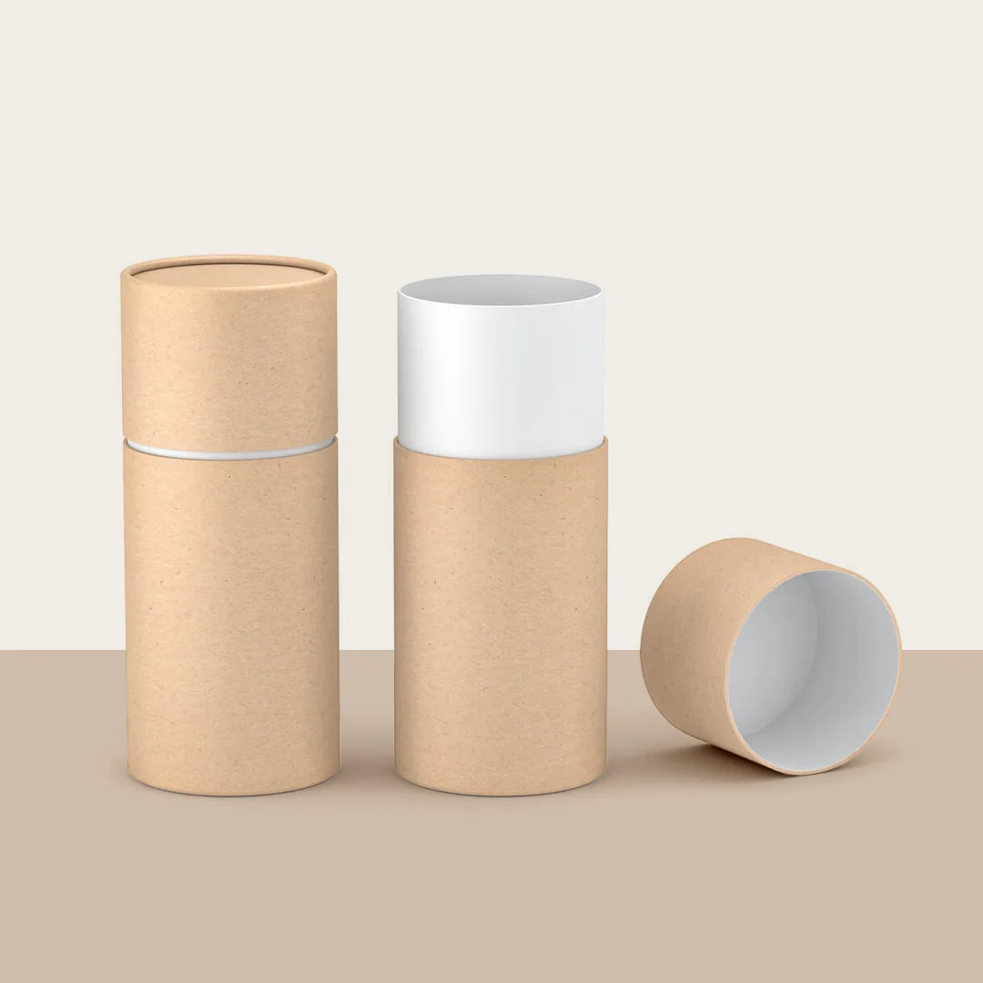 Paperboard tube boxes with lids