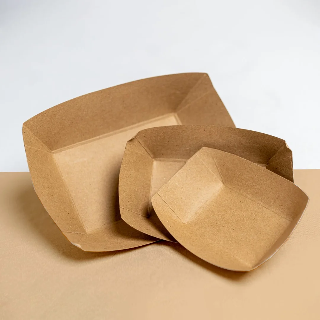 brown cardboard food trays