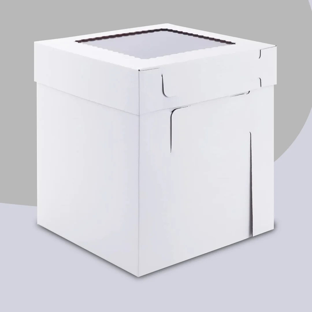 white wedding cake sample boxes