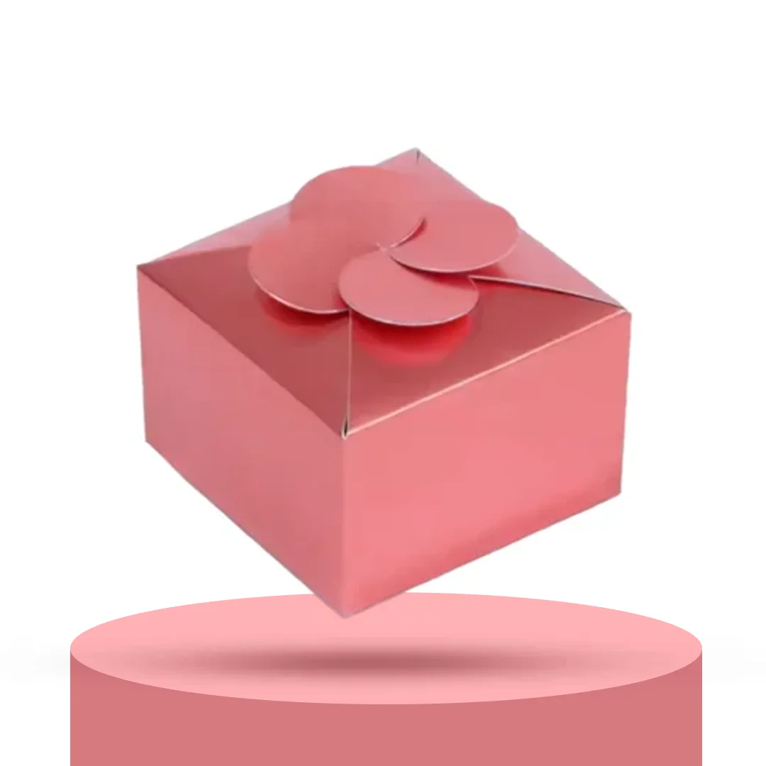 flower petal shaped top favor box