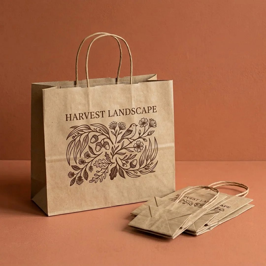 kraft landscape paper bags